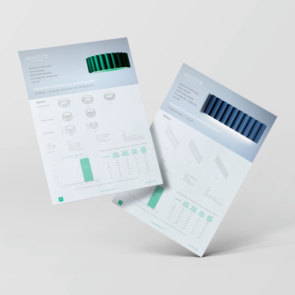 Flyer design for Acustico Spec Sheets